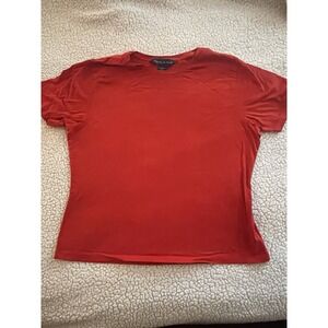Preston & York Womens Large Red Short Sleeve Knit T-Shirt Top